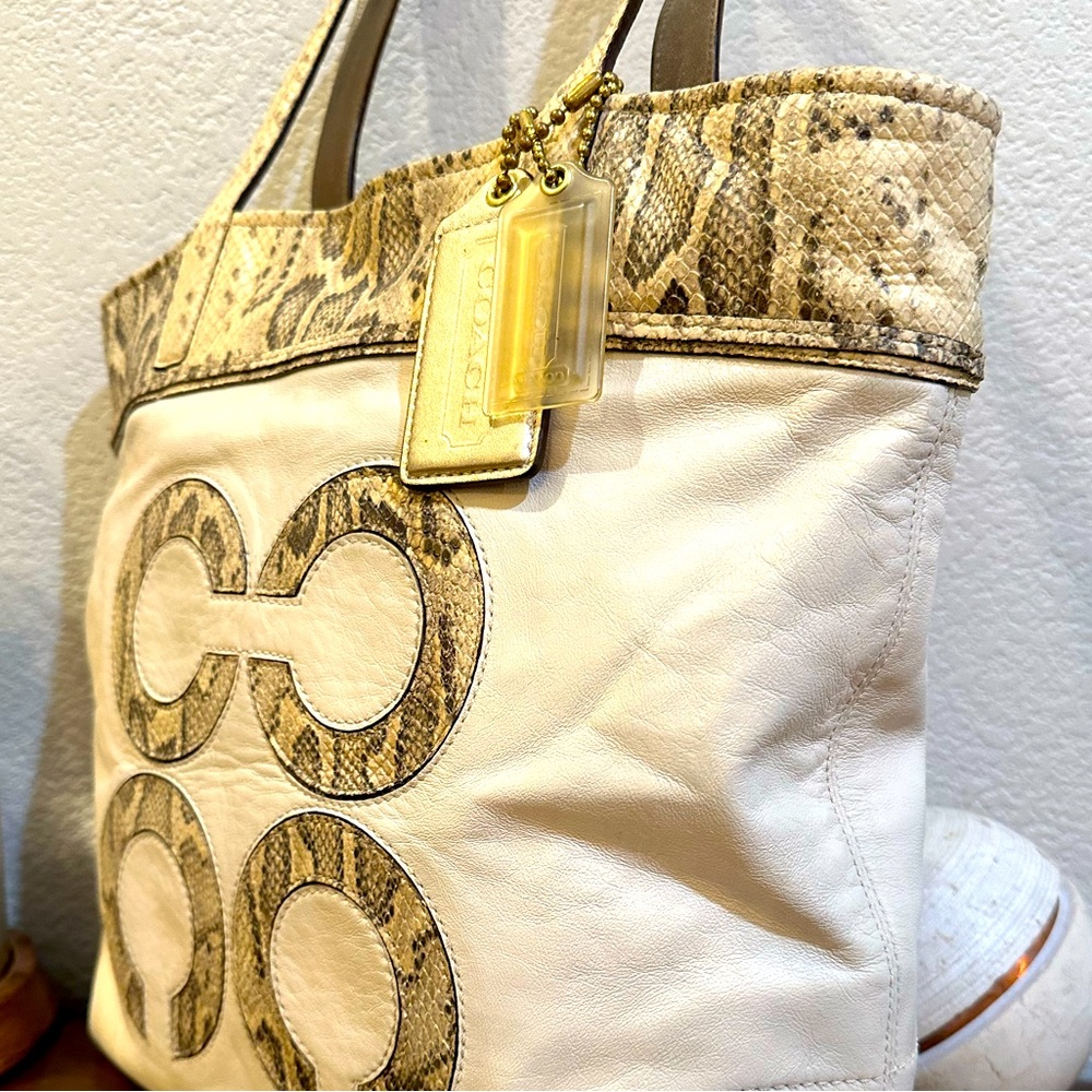 Vintage Coach Audrey Python North South Tote Bag/Shoulder Bag - 17043 - Picture 3 of 16